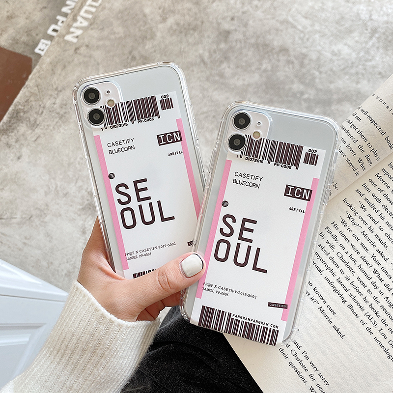 Ốp điện thoại mềm họa tiết vé máy bay Seoul Hàn Quốc cho Huawei Y9s Y7p Y6p nova 7i 7 SE 5T 3i 7se
