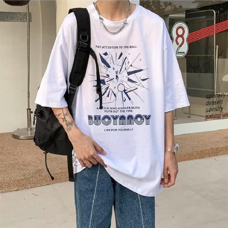 Áo Thun Tay Ngắn Dáng Rộng In Họa Tiết Hoạt Hình Phong Cách Hip Hop Thời Trang Mùa Hè Cho Nam Và Nữ size M-8XL