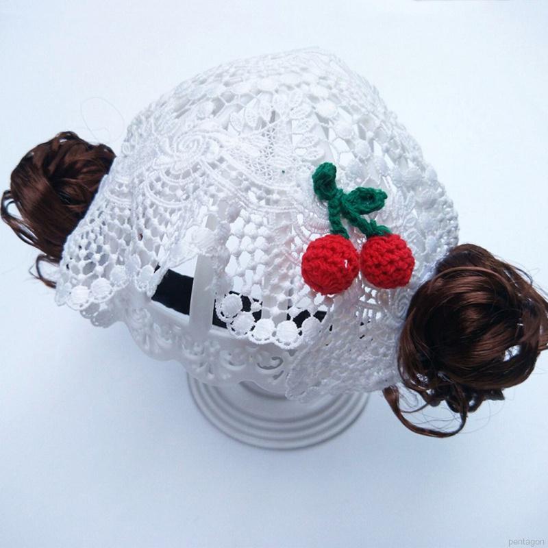 Băng đô phối tóc giả đính hoa/ quả cherry phong cách công chúa xinh xắn cho bé gái