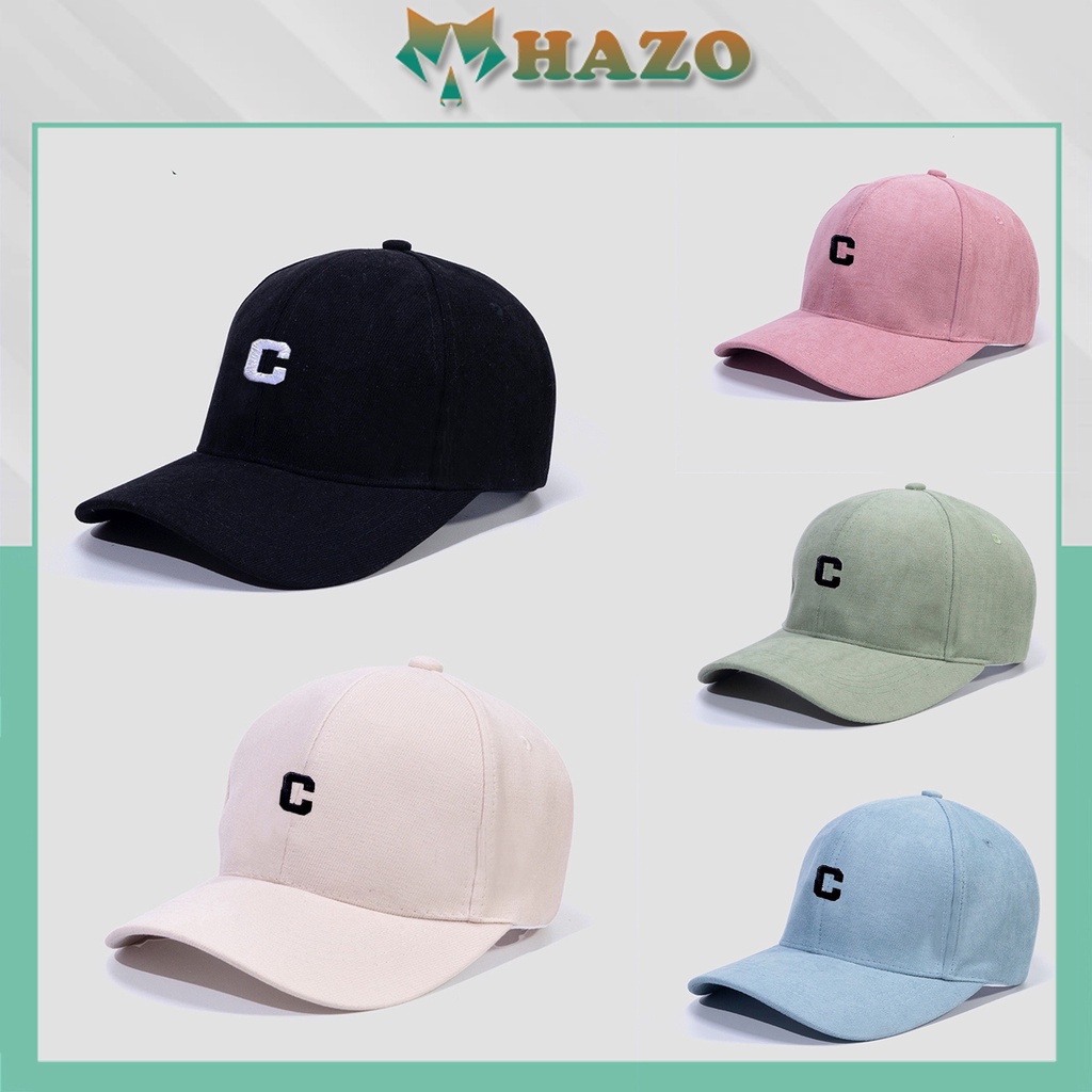 Mũ Lưỡi Trai Nón Kết Nhung Cao Cấp Thêu Chữ C 462 Phong Cách Ulzzang Form Unisex Nam Nữ - Hazo