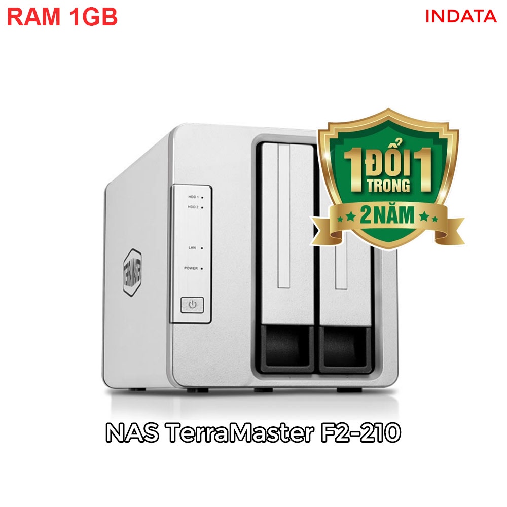 Ổ cứng mạng NAS TerraMaster F2-210 Quad-core CPU, RAM 1GB, 2 khay ổ cứng [Model đã dừng sản xuất, thay thế bằng F2-212]