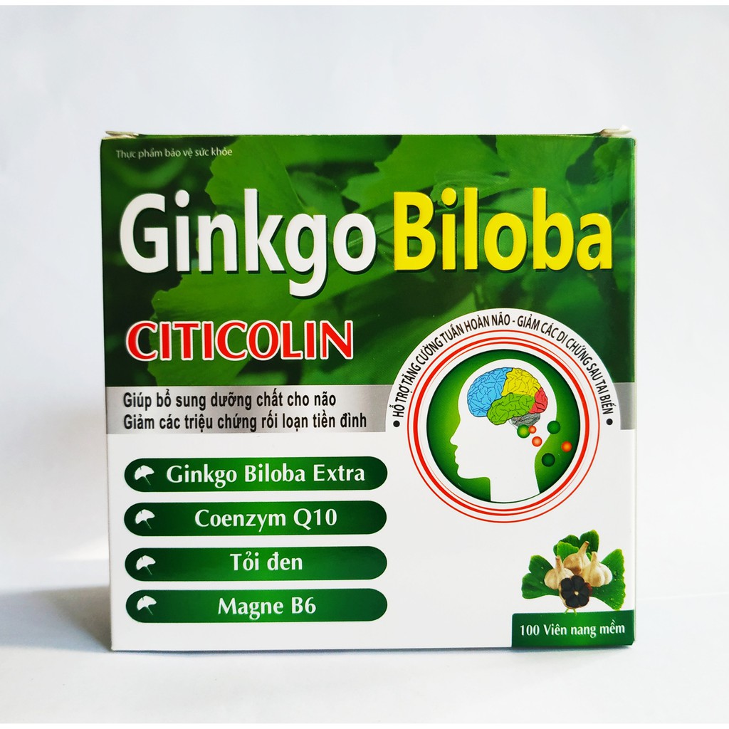 HOẠT HUYẾT DƯỠNG NÃO GINKGO BILOBA - GIÚP BỔ SUNG DƯỠNG CHẤT CHO NÃO - TĂNG CƯỜNG TUẦN HOÀN MÁU NÃO - HỘP 100 VIÊN