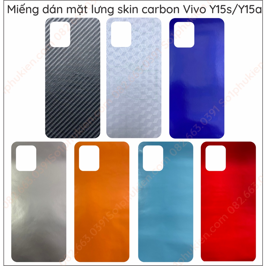 Miếng dán mặt lưng skin carbon Vivo y15s / y15a