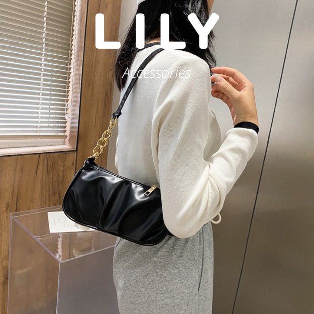 Túi Xách Nữ Dáng Nhún Bassic 2 Màu Đen Trắng Thời Trang