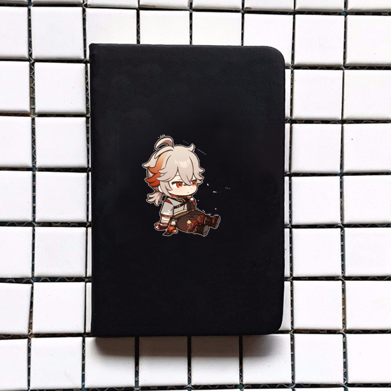 Sổ bìa da A6 in hình nhân vật KAZUHA Genshin Impact game chibi anime sổ tay xinh xắn