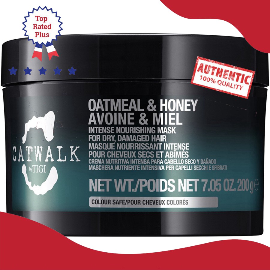 Dầu hấp phục hồi tóc hư tổn Catwalk Tigi Oatmeal &amp; Honey Avoine &amp; Miel Mask 200ml