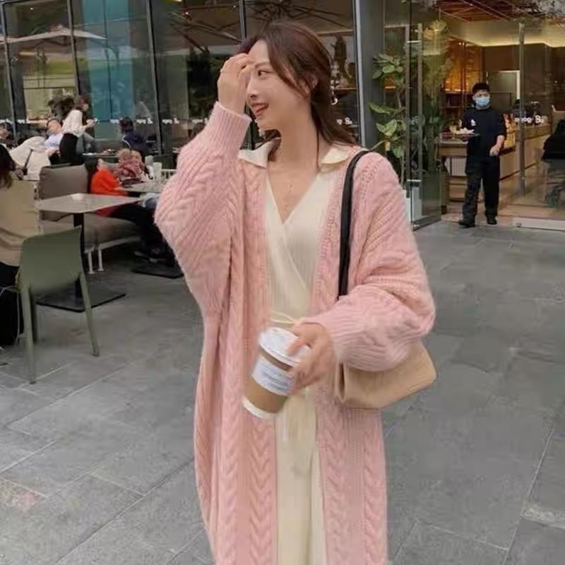 Áo len cổ điển, áo len cardigan áo dài tay mẫu thu đông cho nữ rộng rãi