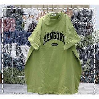 Áo thun tay lỡ nam nữ Áo phông chất cotton khô chữ Rengo