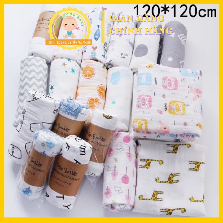 Khăn Muslin swaddle sợi tre cho bé khăn đa năng, khăn tắm, khăn quấn chất liệu an toàn 100% sợi tre tự nhiên