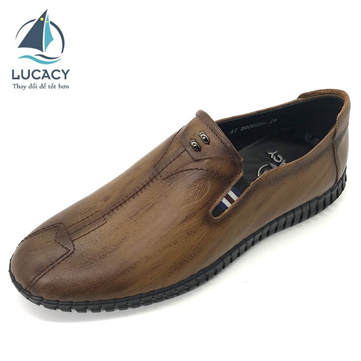Giày lười nam khâu đế Lucacy da bò cao cấp T286NN