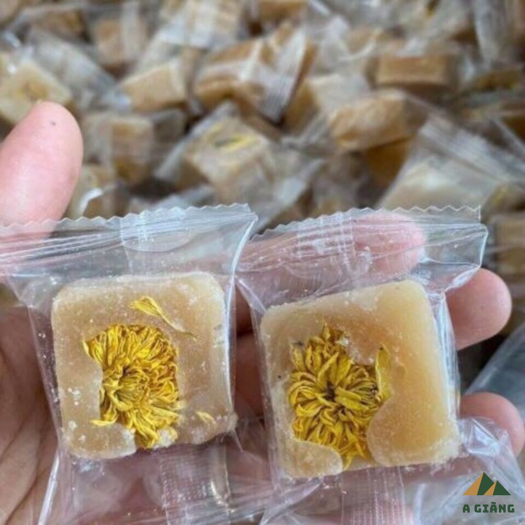Trà hoa cúc đường phèn mật ong, trà hoa cúc dạng viên túi zip 500gro
