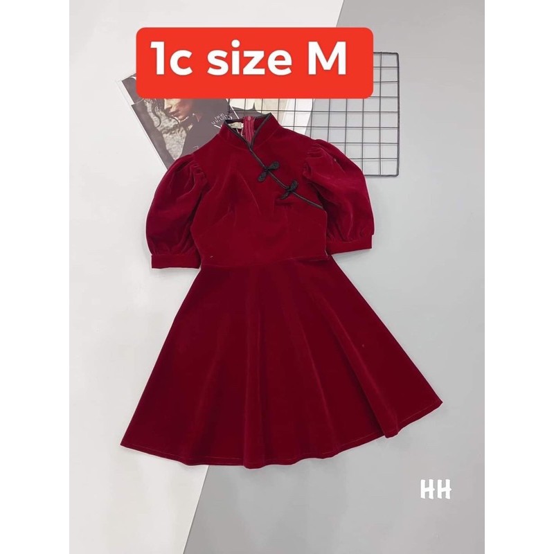 VÁY NHUNG XOÈ TAY BỒNG MS20198