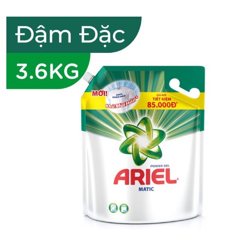 Nước giặt ariel 3,6/3,25 kg giá bìa 191k