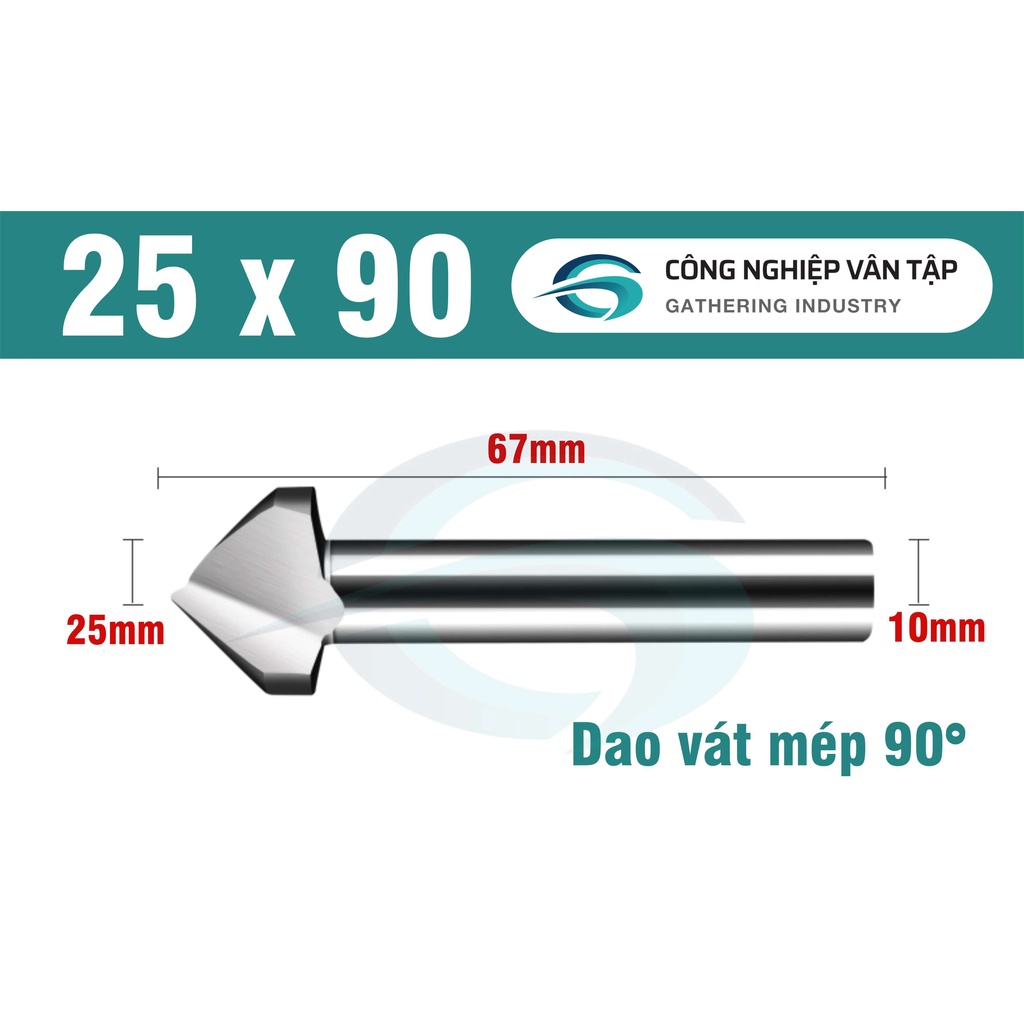 Dao phay vát mép 1 lưỡi 90 độ hàng chính hãng, chất lượng cao.