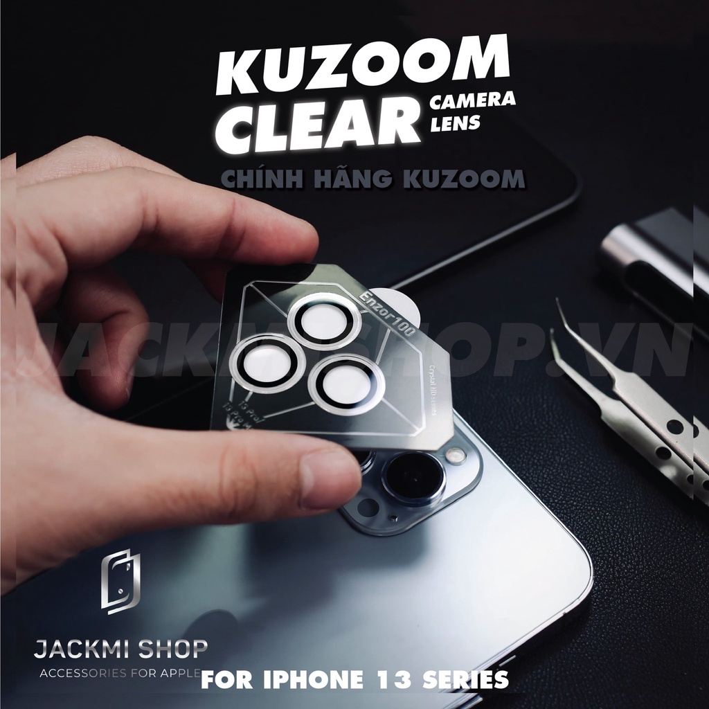 Cường lực camera lens KUZOOM Clear cho iP 13 13 Mini 13 Pro 13 Pro Max 14 14 Plus 14 Pro 14 Pro Max 15 Pro 15 ProMax