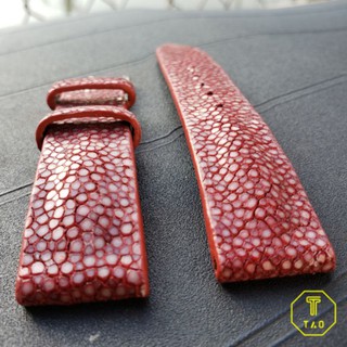 Dây đồng hồ handmade da cá đuối cao cấp (Màu đỏ đô)