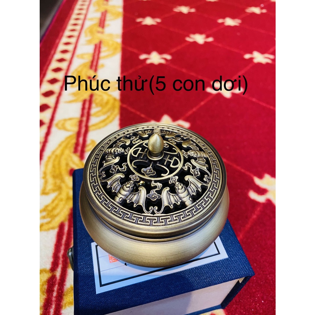 [PBMC]Lư xông tròn đồng 3 chân miệng cao