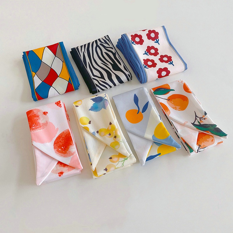 Khăn Choàng Cổ Bằng Lụa Dài In Họa Tiết Hoa Đa Ứng Dụng Cho Nữ dreamdiary