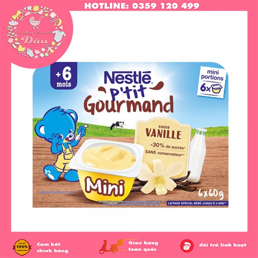 [XẢ HÀNG] Váng sữa Nestle cho bé, váng sữa nguội Nestle Pháp date T6/2022 - vỉ 6 hộp x 60gr/hộp