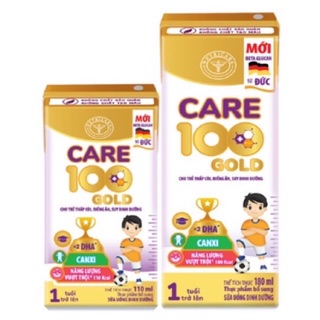 Thùng sữa nước Nutricare Care 100 Gold - cho trẻ thấp còi biếng ăn suy dinh dưỡng (180ml x 48 hộp)
