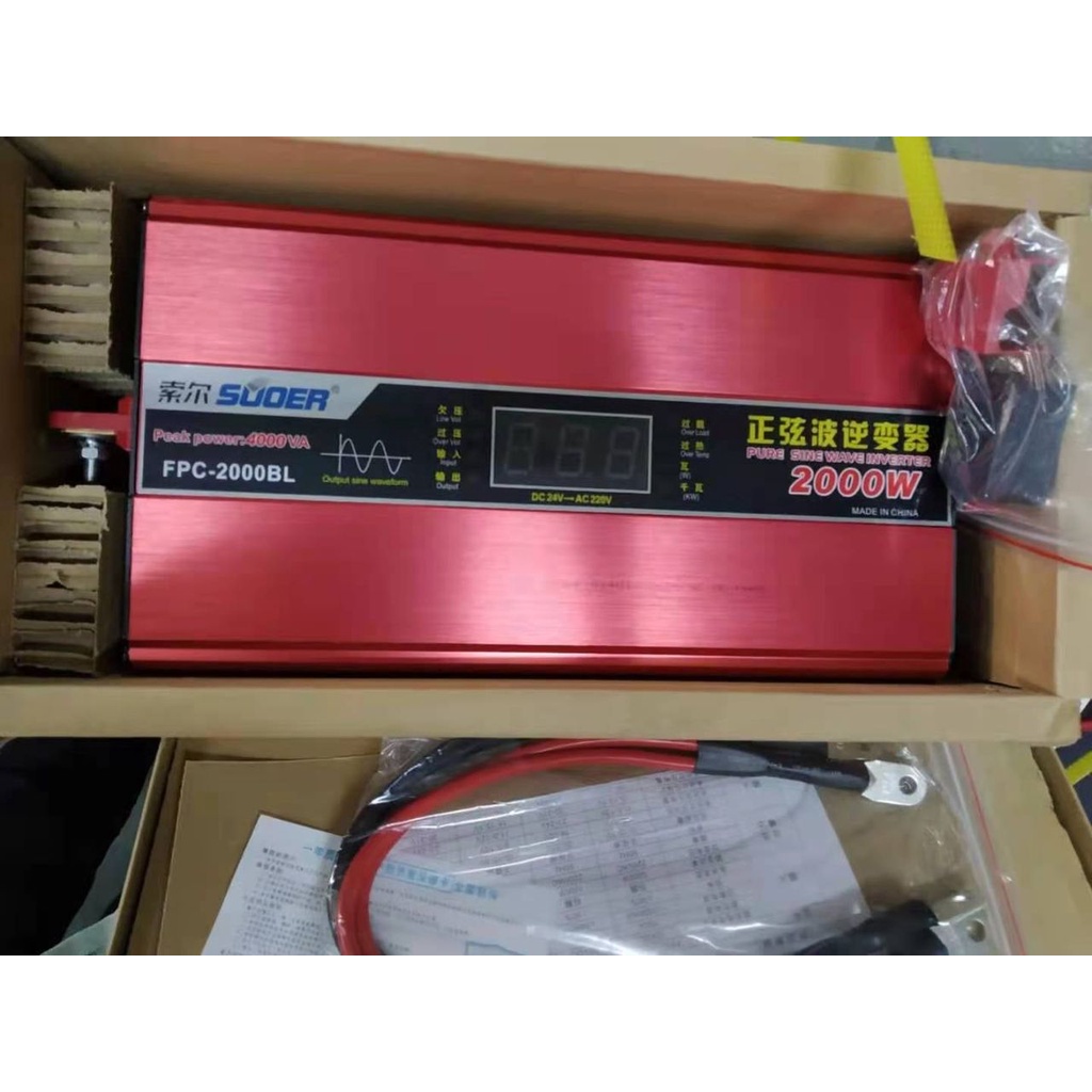 Bộ Kích Điện Sin Chuẩn 2000W 24V Sang 220V Model FPC-2000BL Suoer