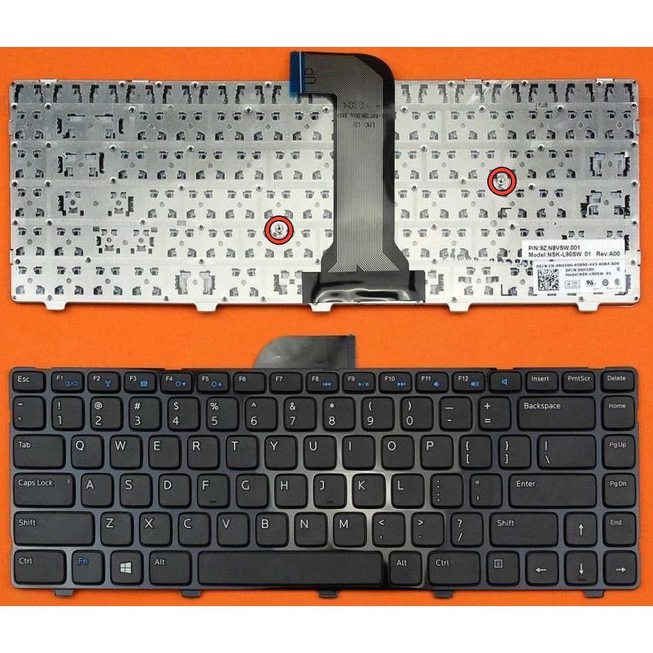 (KEYBOARD) BÀN PHÍM LAPTOP DELL 3421 5421 14R dùng cho Inspiron 14 3421 14R 5421 3437 5437, Vostro 1528 2421 2518 2308