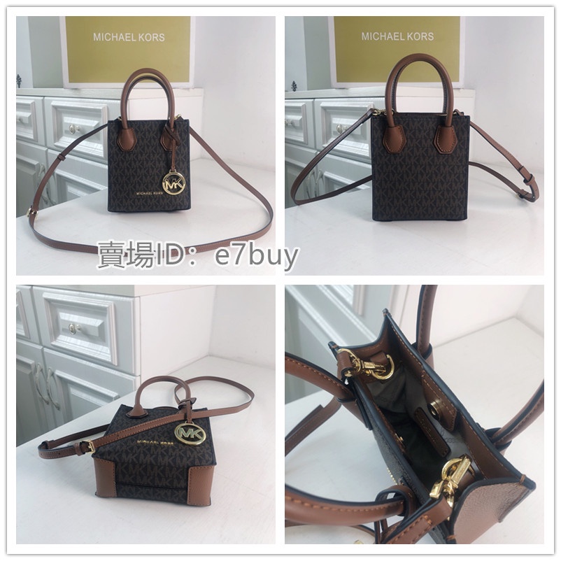 Michael KorsTúi Xách Đàn Piano Kiểu Mới Mercer Organ Mini Tott Bag Túi Xách Chéo Vai Đơn Túi Xách Hoa Văn