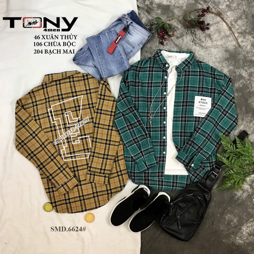 SƠ MI NAM DÀI TAY KẺ CARO 6624