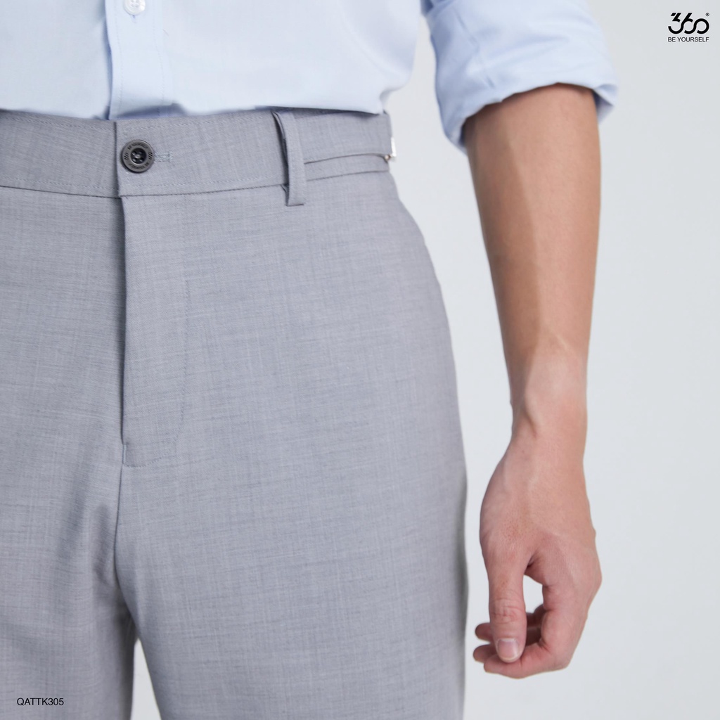 Quần âu sidetab nam cạp cao dáng tapered trẻ trung 360 BOUTIQUE chất liệu cao cấp - QATTK305