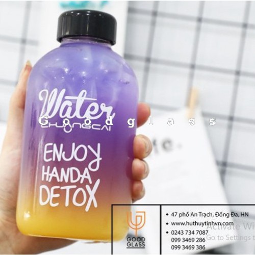 Chai thủy tinh đựng nước Detox Pongdang 600ml