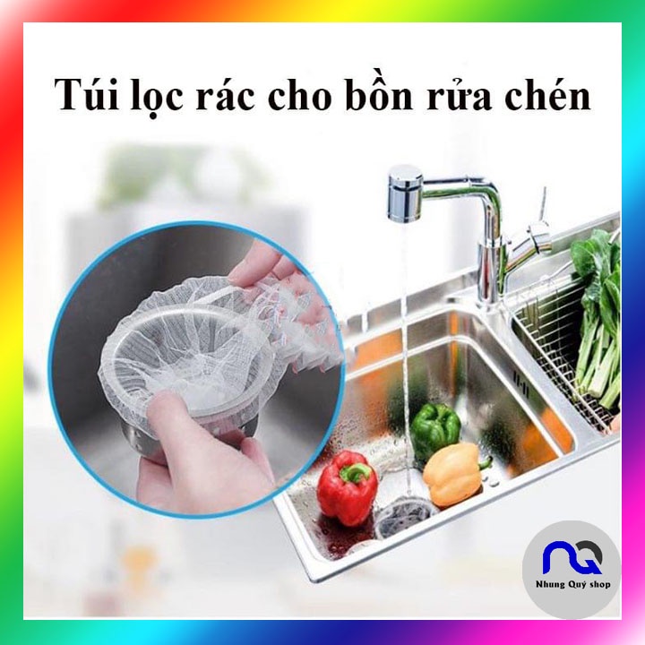 Combo 100 túi lưới lọc rác dùng 1 lần cho bồn rửa bát siêu tiện lợi