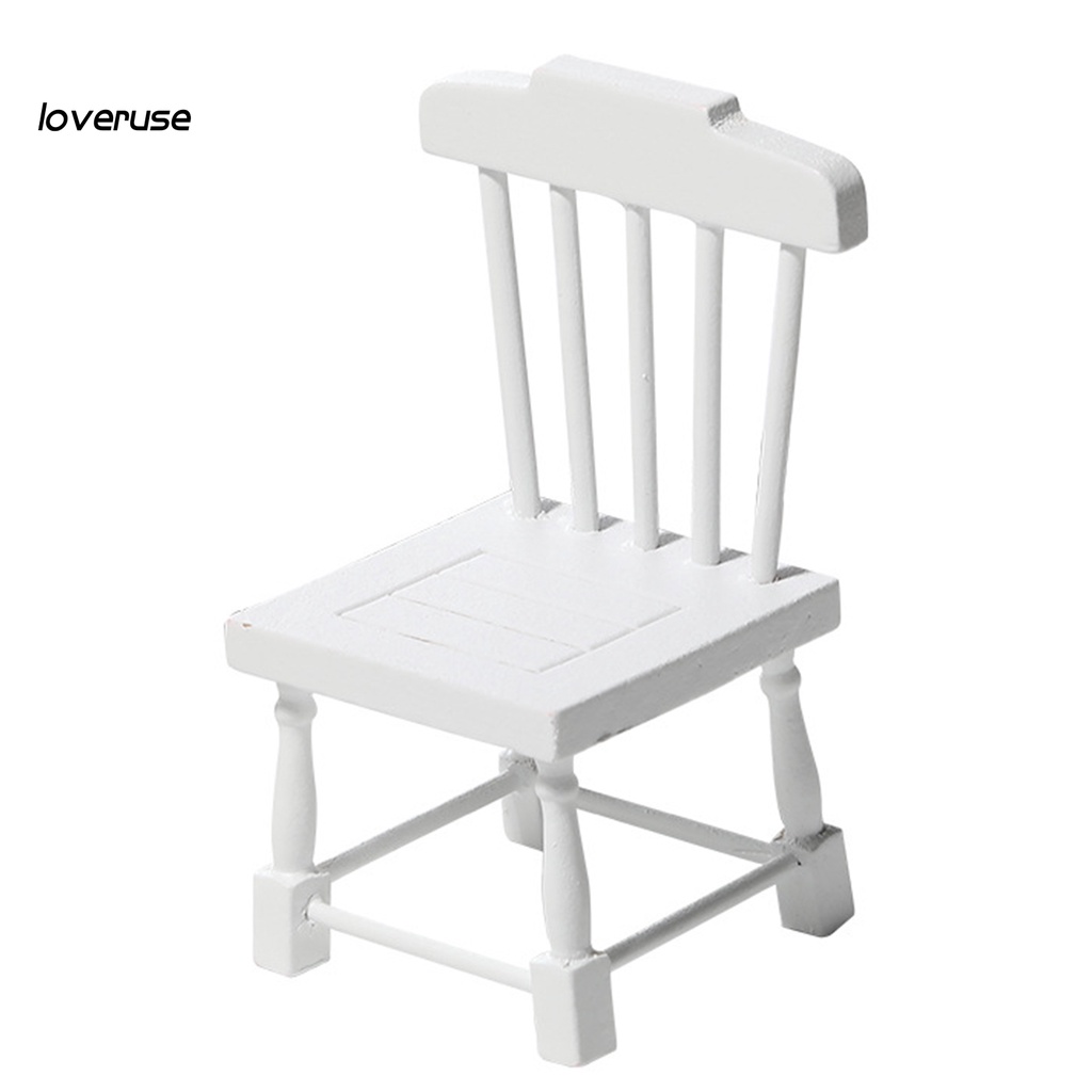 Mô hình ghế gỗ mini tỉ lệ 1/12 cho nhà búp bê