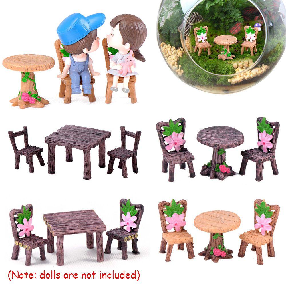 Set 3 Tượng Gỗ Mini Trang Trí Hòn Non Bộ
