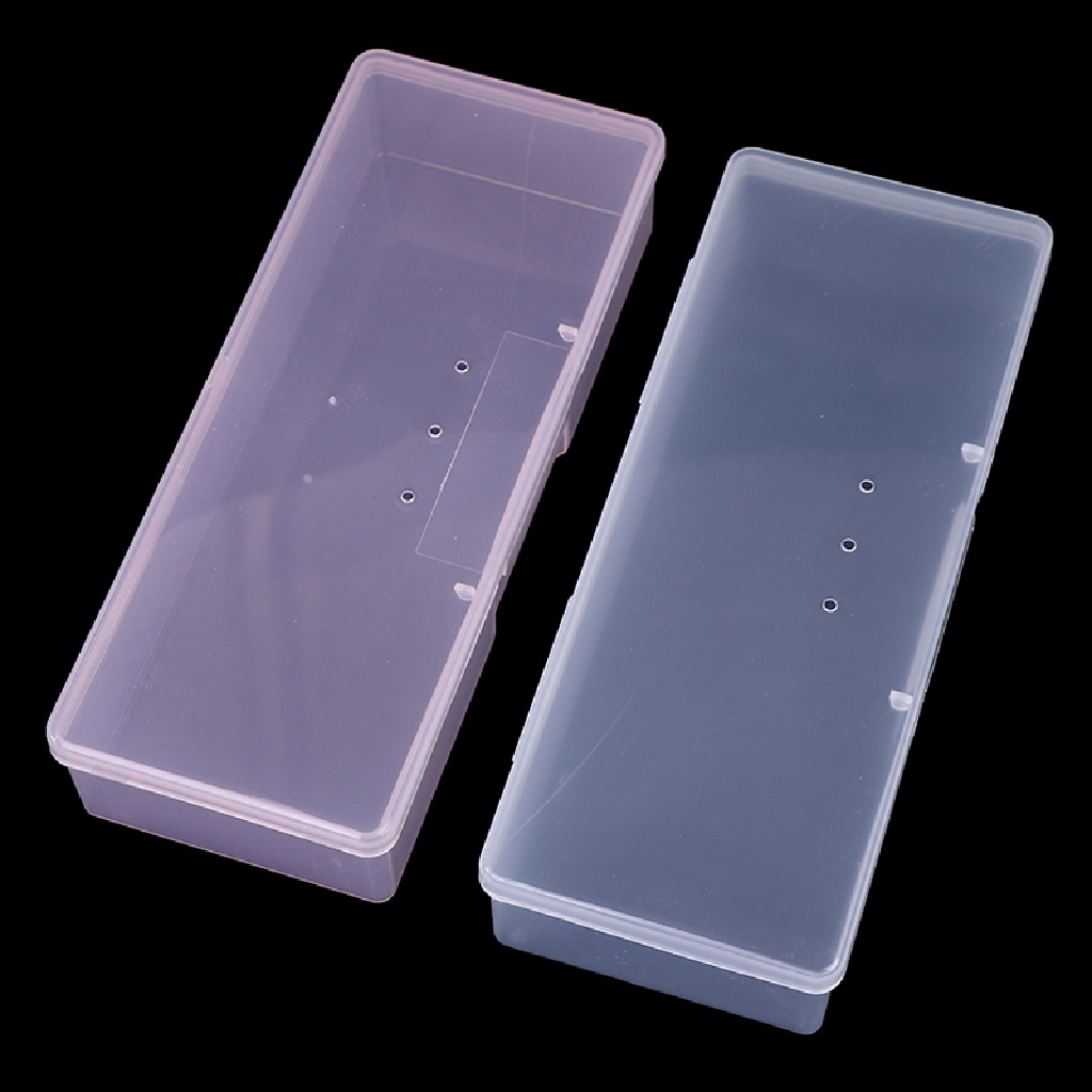 Hộp Nhựa Trong Suốt Hình Chữ Nhật Đựng Cọ Trang Trí Móng Tay