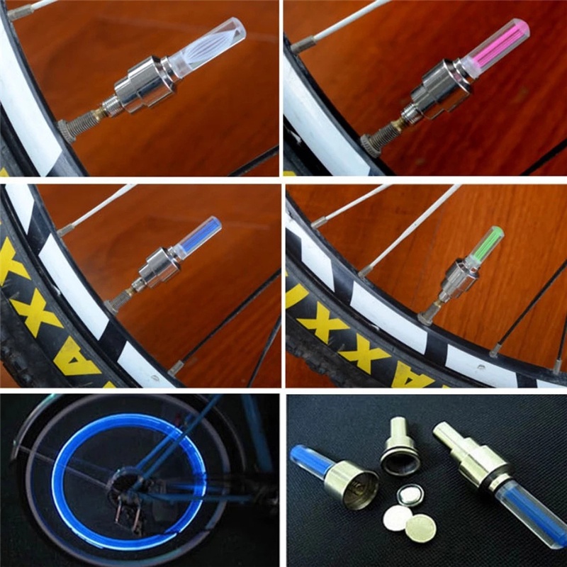 Set 2 Đèn Led Gắn Bánh Xe Đạp / Xe Máy / Xe Hơi Cảnh Báo An Toàn