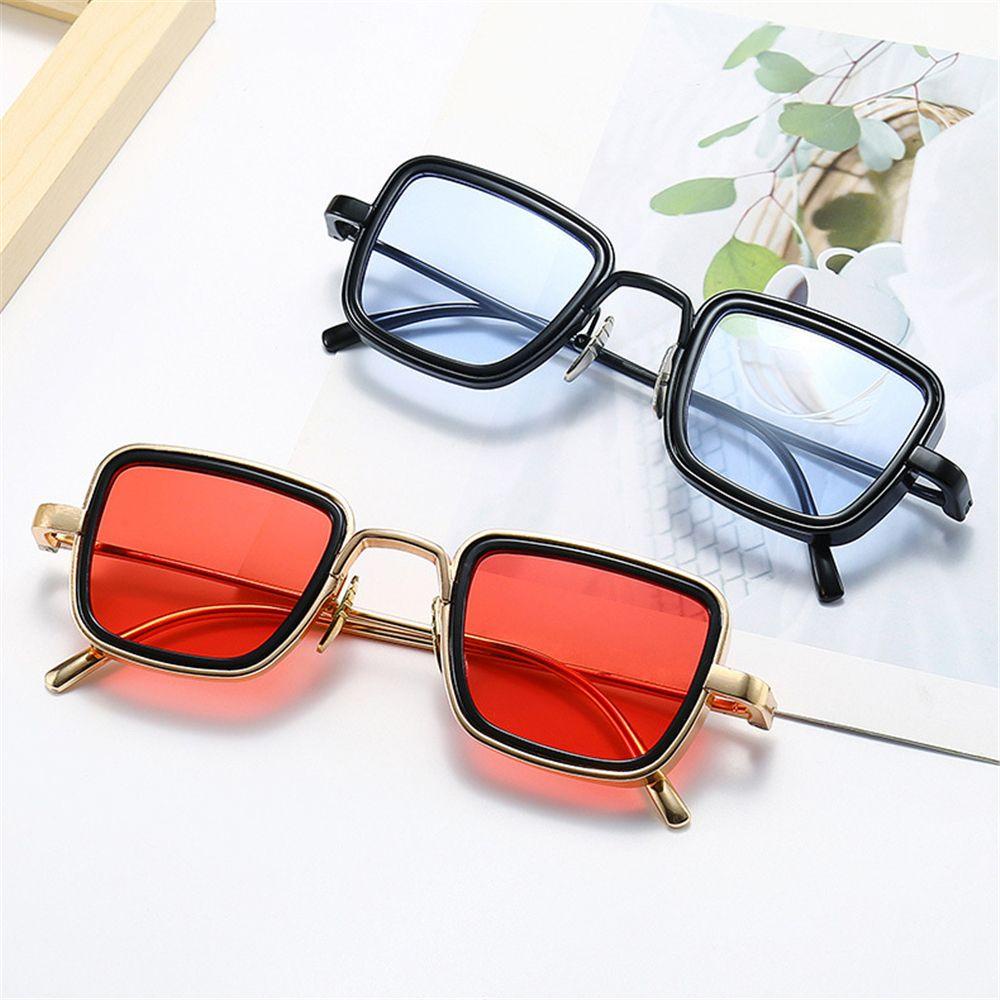 LAKAMIER [Ready Stock] Steampunk Sunglasses Retro Shades UV400 Square Sun Glasses Stylish Eyewear For Men Women