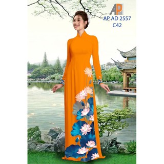 Vải áo dài in hình hoa sen