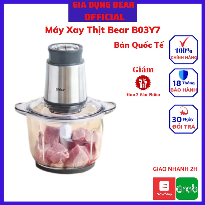 Máy Xay Thịt Đa Năng Bear, Máy Xay Thực Phẩm, Xay Tỏi Ớt, Hạt CÀ Phê, Các Loại Hạt Ngũ Cốc_BẢo Hành Chính Hãng 18 Tháng