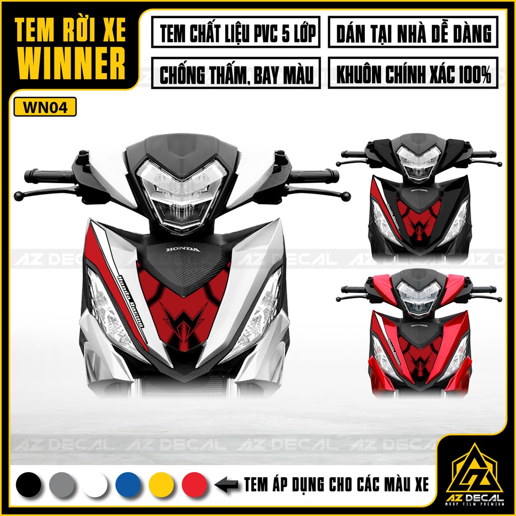 Tem Rời Xe Máy Winner V1 Racing 150 | WN05 | Decal PVC 5 Lớp Cao Cấp Chống Nước