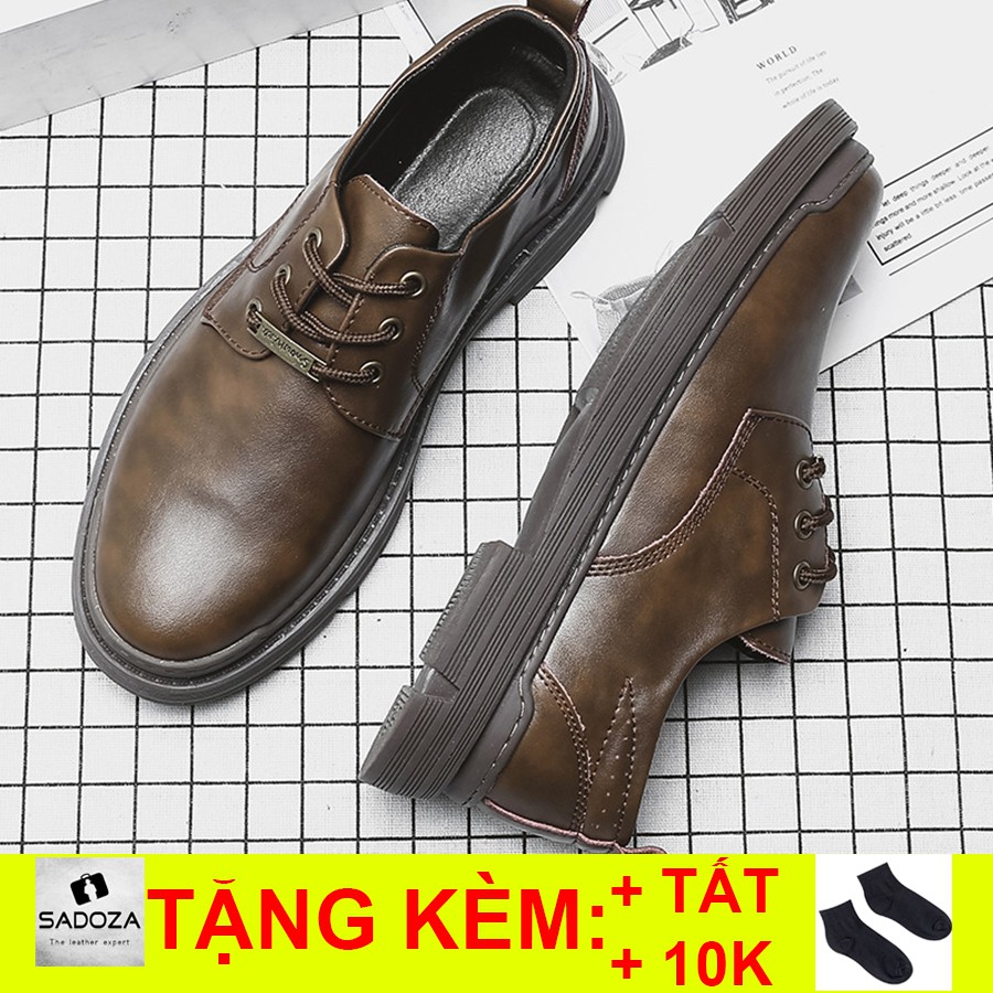 Giày Nam Da Bò - FREESHIP - Giày Da Nam Derby Việt Nam Xuất Khẩu Chất Chơi GNK155