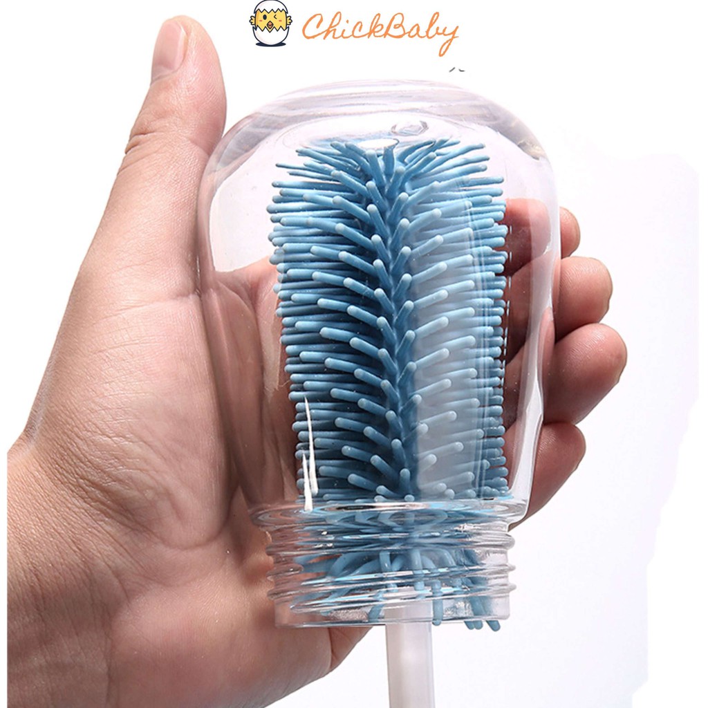 Cọ rửa bình sữa silicon, cây rửa bình 3 chi tiết ChickBabyShop