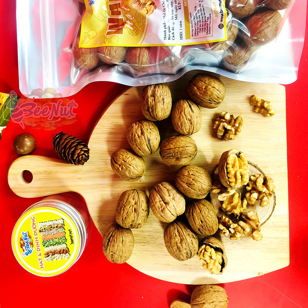 Quả óc chó nguyên vỏ 500G Tặng dụng cụ tách vỏ Không sợ hôi dầu Hạt dinh dưỡng - Đồ ăn vặt Healthy BeeNut