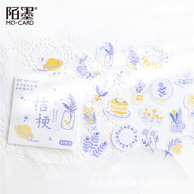 Túi 40 hình dán sticker các loài hoa nhí, trang trí