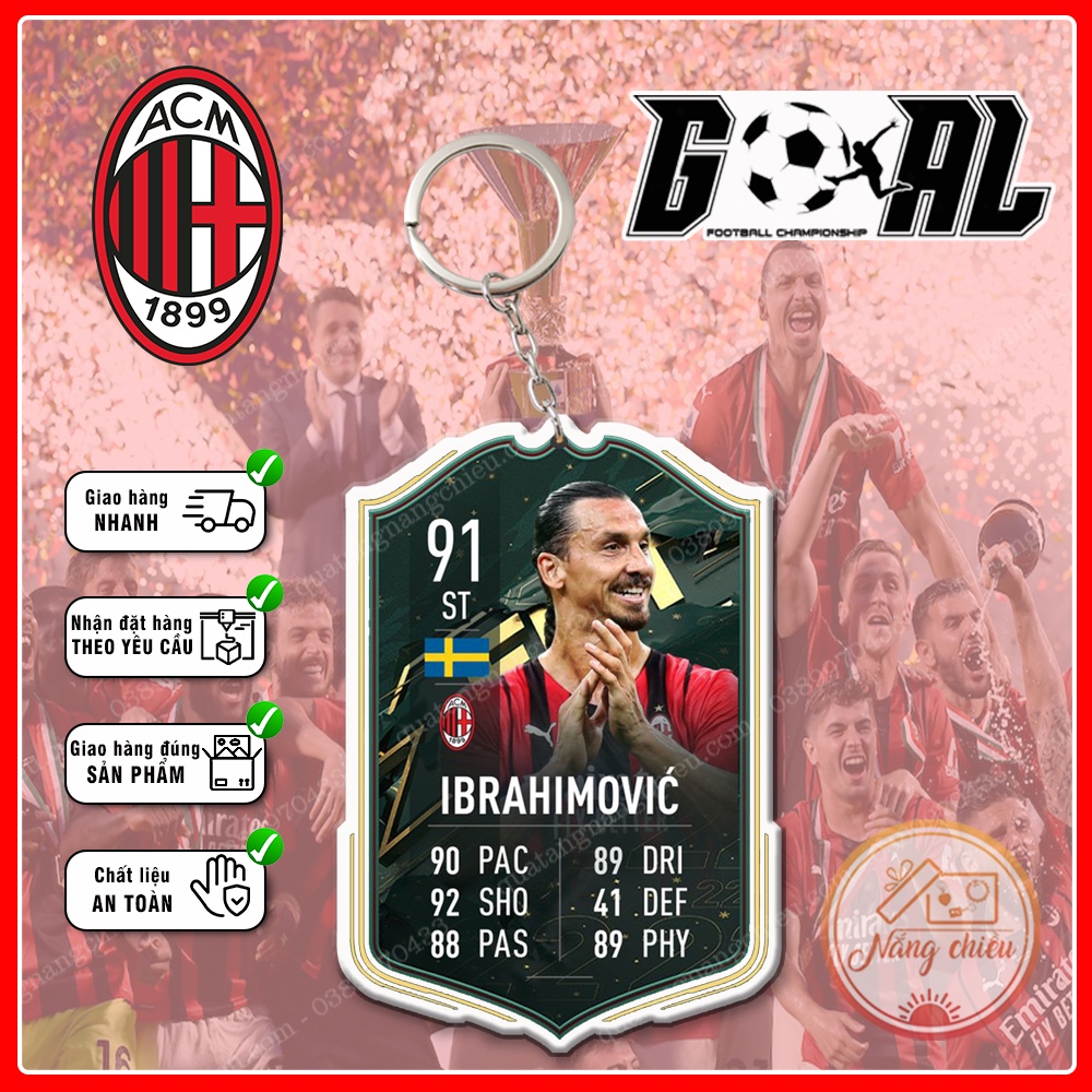 Móc Khóa Icon Ibrahimovic, Móc khóa thẻ LEGEND - ☘️MÓC KHÓA THẺ CẦU THỦ☘️