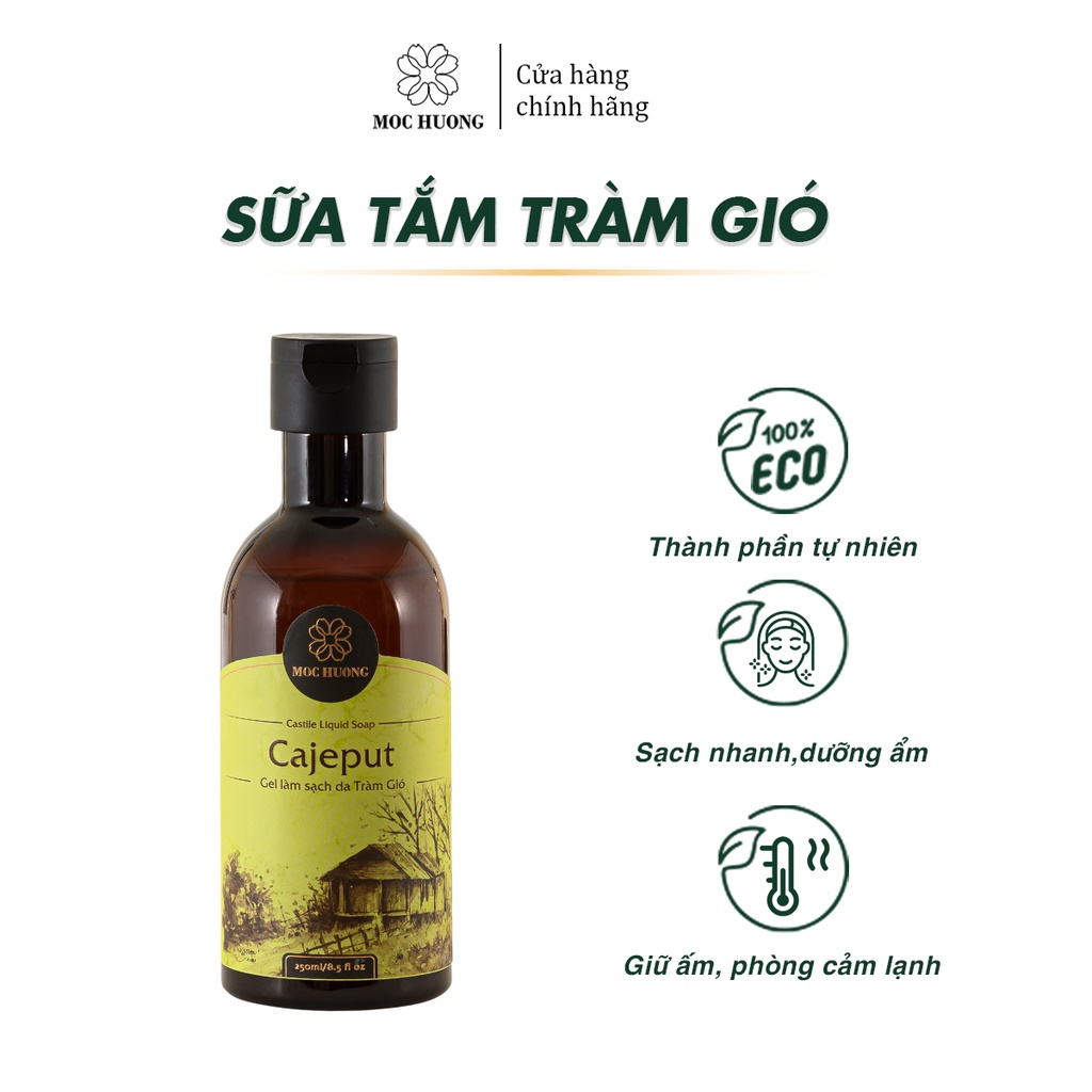 Sữa Tắm Gội Tràm Gió MỘC HƯƠNG Thành Phần Tự Nhiên Dưỡng Ẩm, Giữ Ấm Cơ Thể Dùng Rửa Mặt, Tay Và Tắm