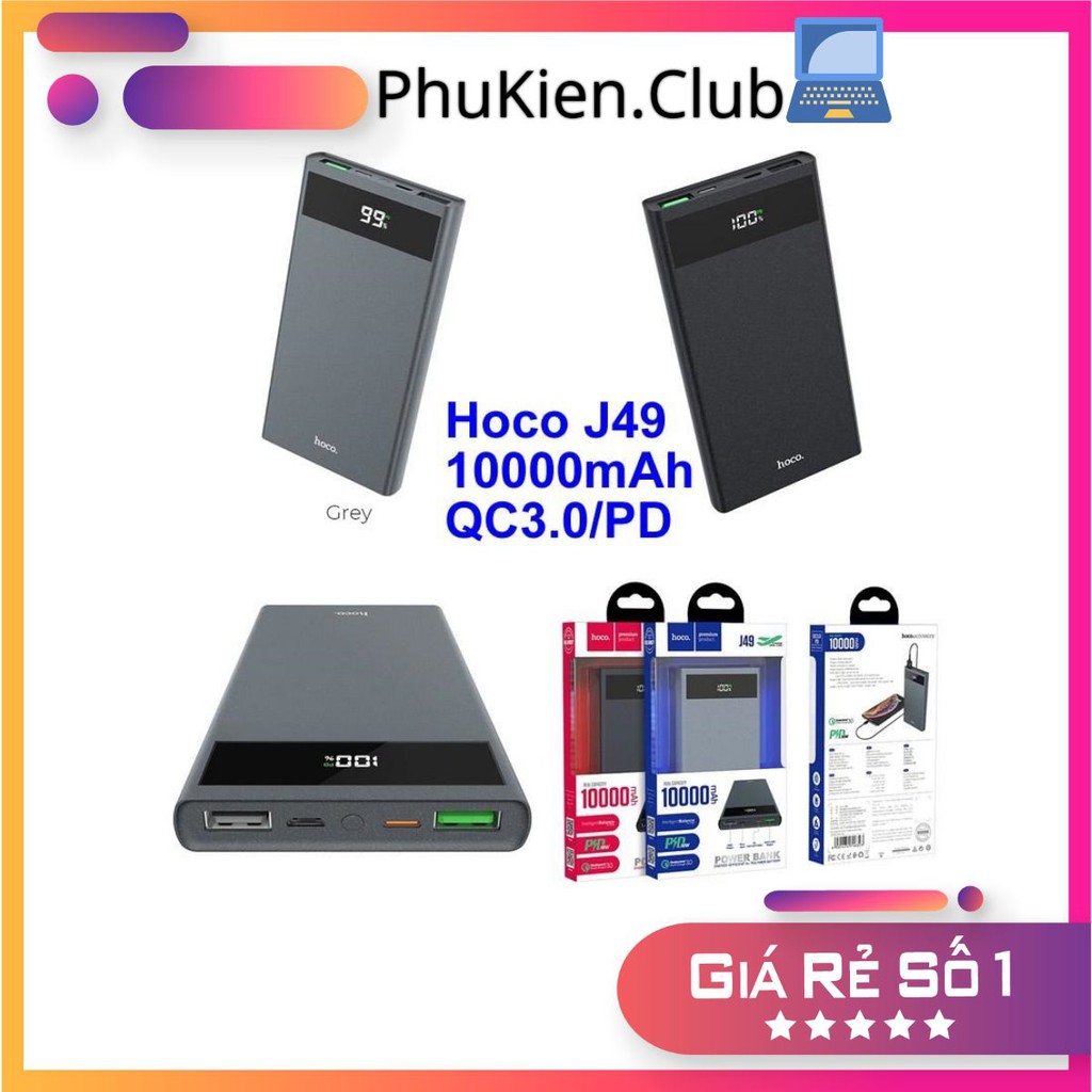 Sạc Dự Phòng Hoco J49 Hỗ trợ sạc nhanh QC3.0 - 10.000 mAh