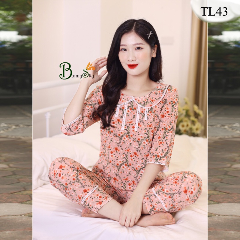 [Bunnysky] ĐỒ BỘ MẶC NHÀ, QUẦN ÁO NỮ SAU SINH MẪU TAY LỠ VẢI LỤA MỀM