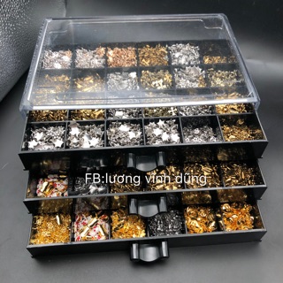 Khay đựng đá 3 tầng đựng phụ kiện nail 72 ô