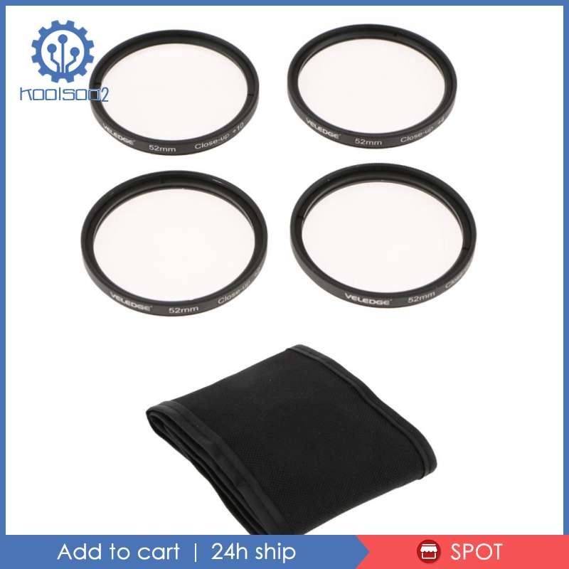 Set 2 Kính Lọc Máy Ảnh 52mm + Túi Đựng 1 + 2 + 4 + 10 + Cho Canon Sony