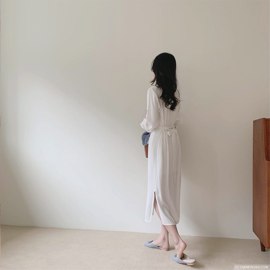 Miju Dress - Đầm sơ mi 2 túi tay dài